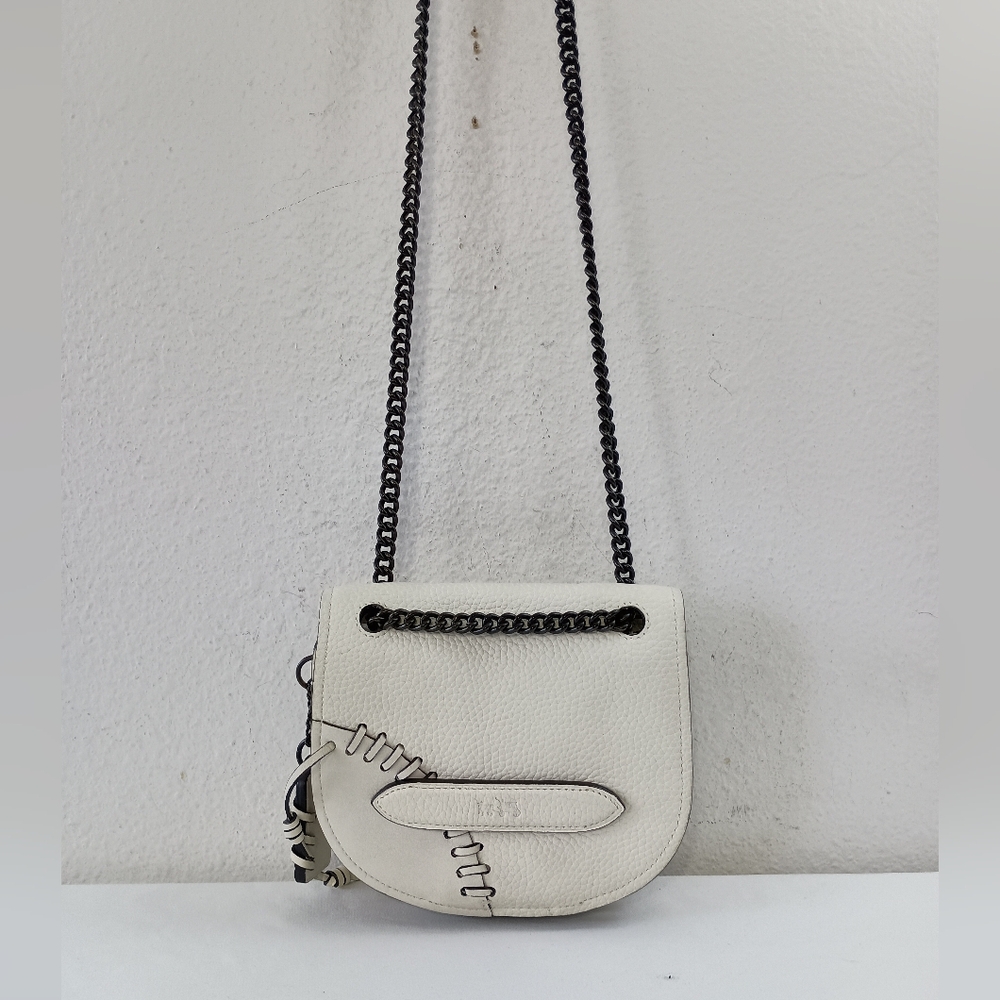 Coach Rip n Repair Shadow Crossbody 36976 Parchment Leather, Black Copper in EUC - Picture 2 of 12